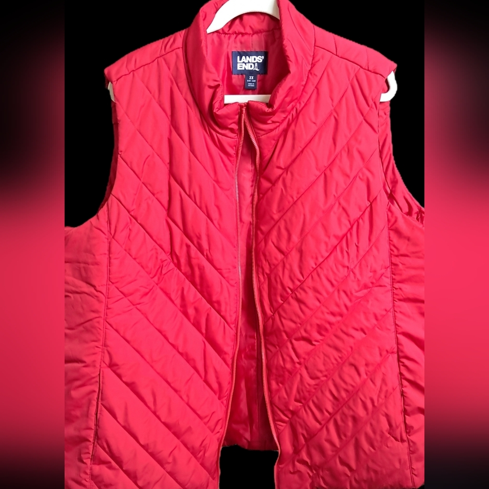 Lands' End Women's Quilted Vest - Vivid red